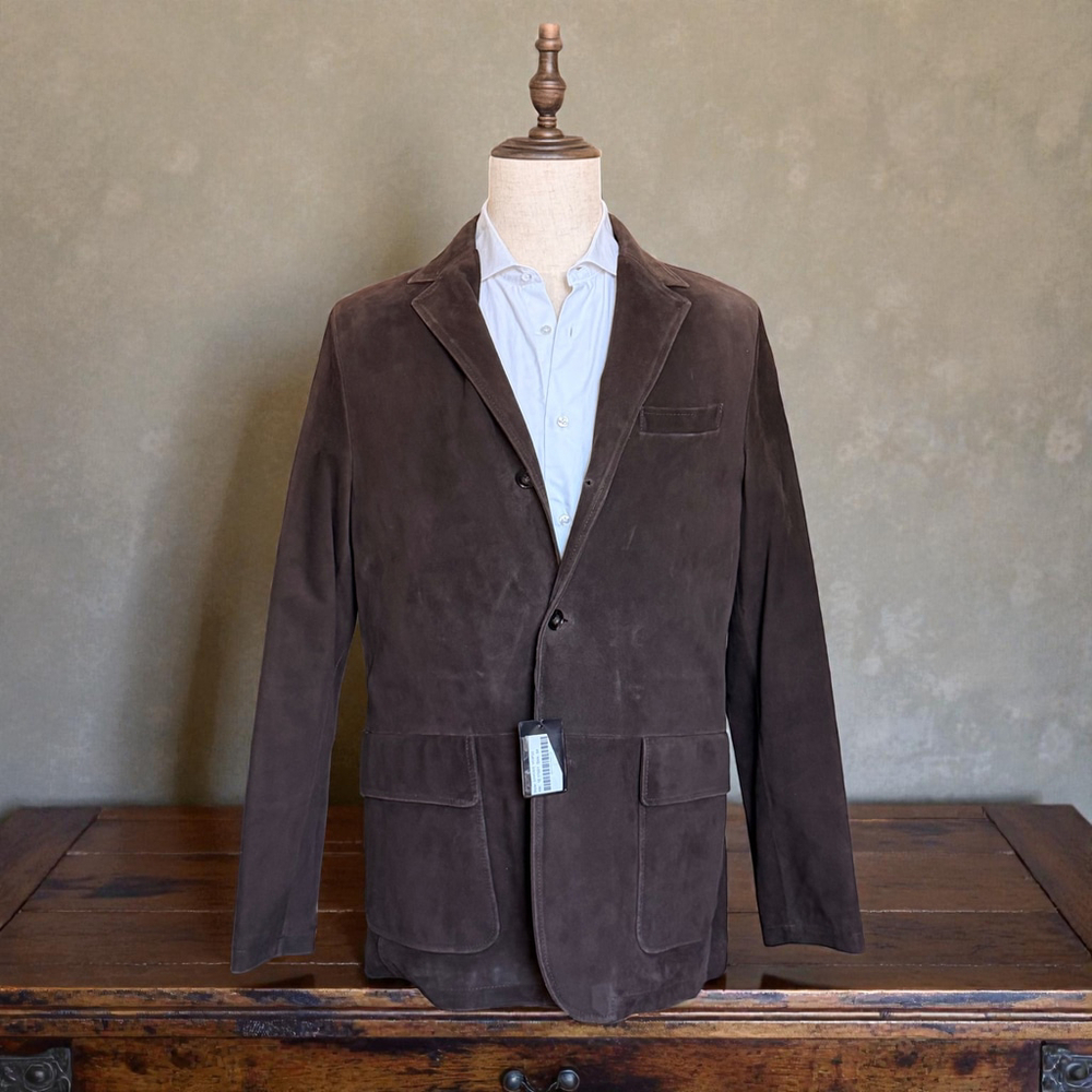 NWT $9600 - Kiton Reindeer Suede Blazer Jacket 54/44 - Rare
